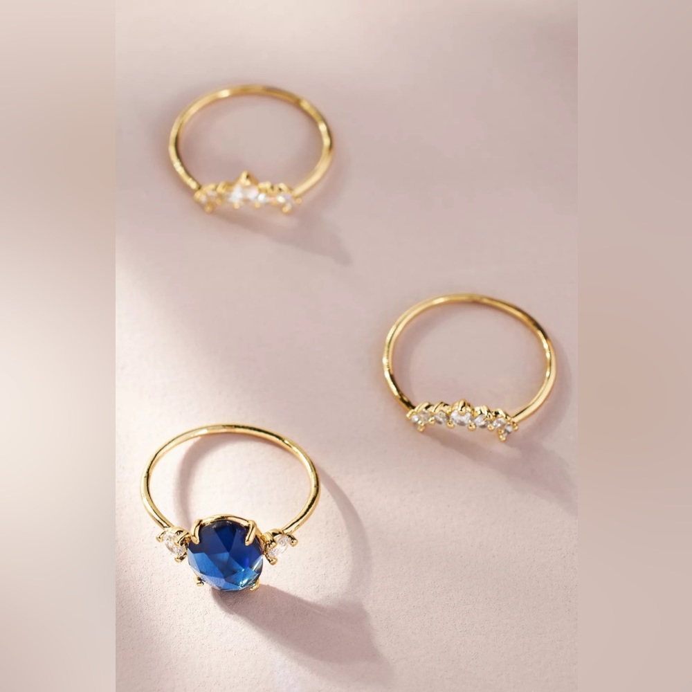 SOLD// Size 8 Sapphire rings collection from Anthropologie